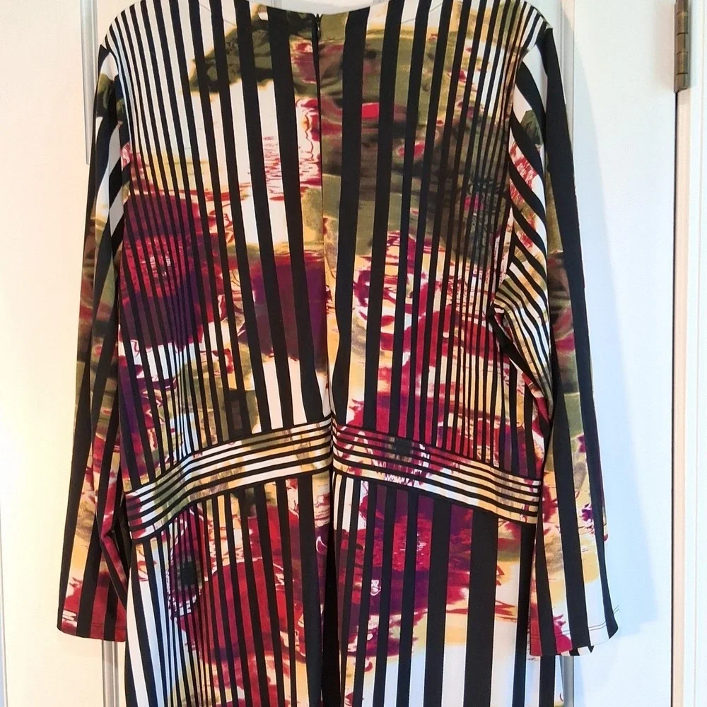 Ashley Stewart Plus Size Maxi Dress 22/24 Striped Floral Boho Wedding Guest - Picture 10 of 12